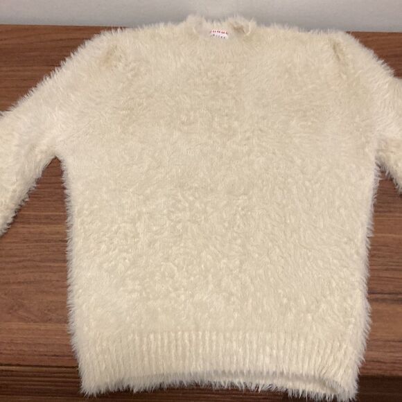 Morley Girls Off White Soft Fuzzy Knit Sweater. Size Medium. - Picture 2 of 7